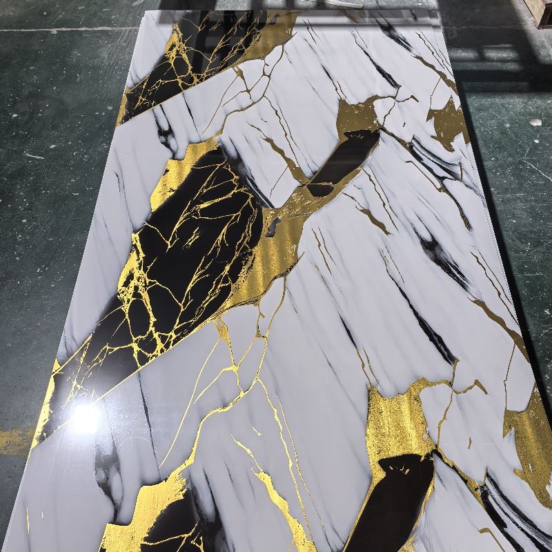 Marble Altènatif Wall Panel UV Marble Komisyon Konsèy 1220mm * 2440mm